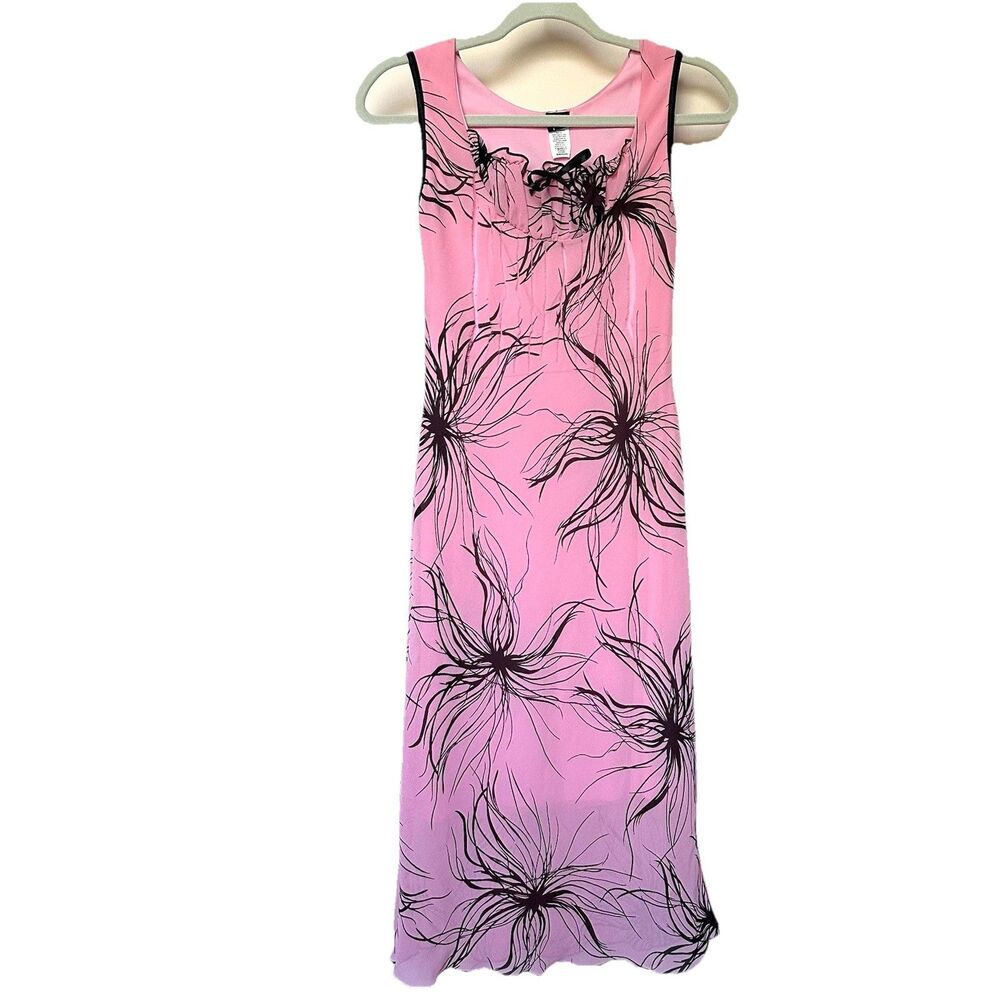 VTG Gidani Dress Med Midi Sleeveless Pullover Pink Cute Goth Whimsical Made USA